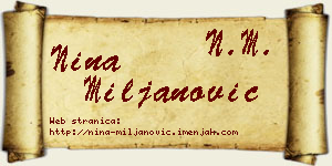 Nina Miljanović vizit kartica